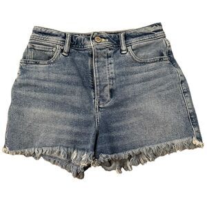 Hollister ~ Ultra high waist Mom Denim Shorts ~ 3” inseam ~size 1/25 ~button fly
